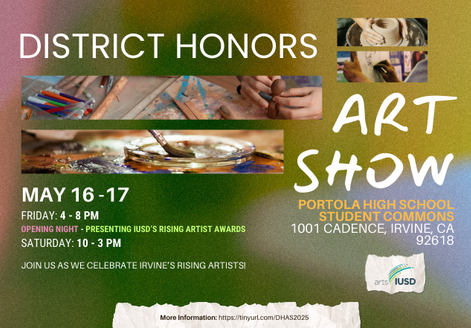 Art show flyer and event details